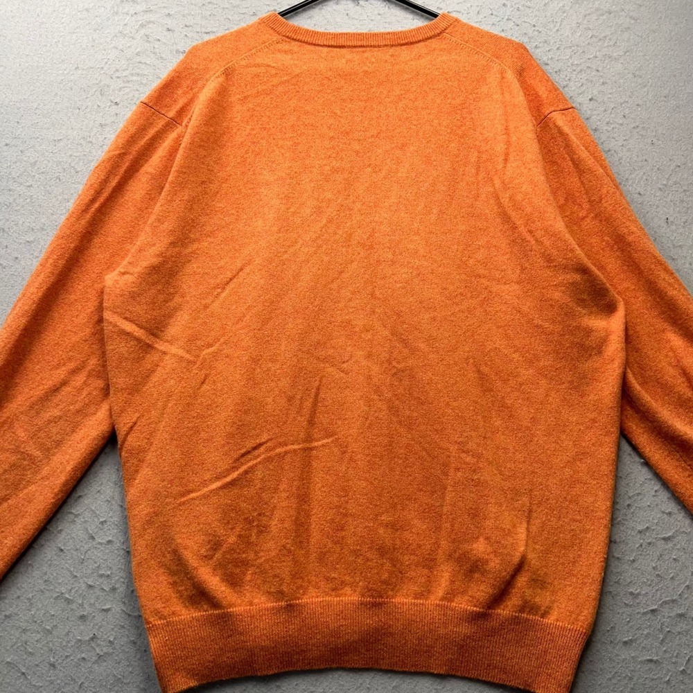 Neiman Marcus Cloud Cashmere V Neck Sweater Mens XXL Orange Pullover 1511 - Picture 6 of 7